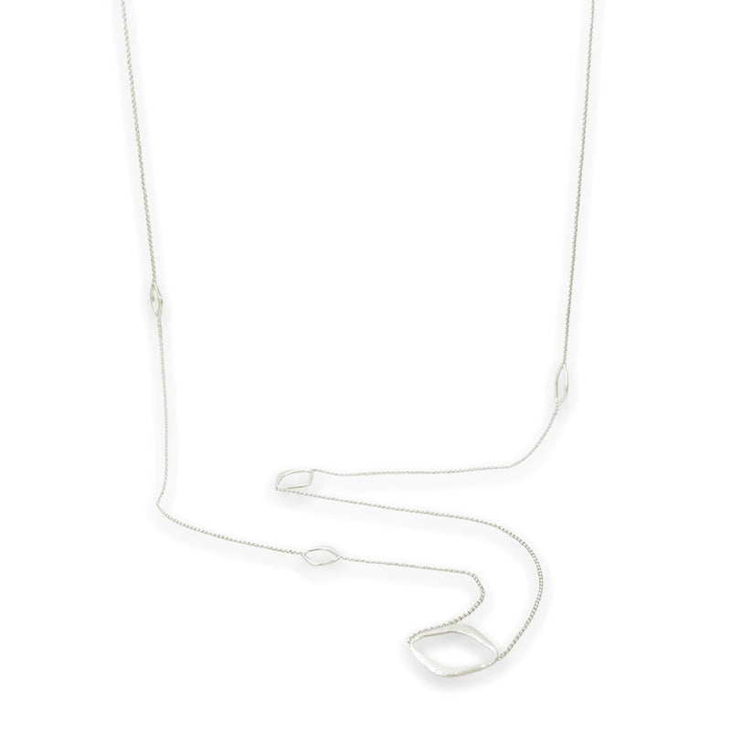 SS XL Open Square Station Necklace - Walter Bauman Jewelers