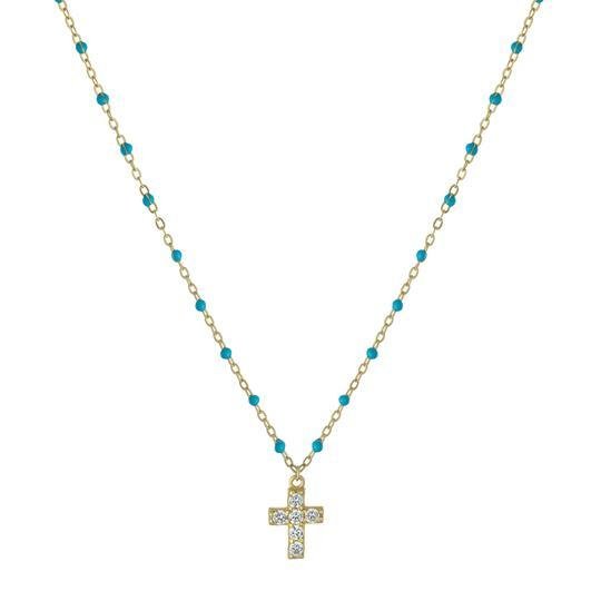 SS Yellow Gold Plated Cross Necklaces - Walter Bauman Jewelers
