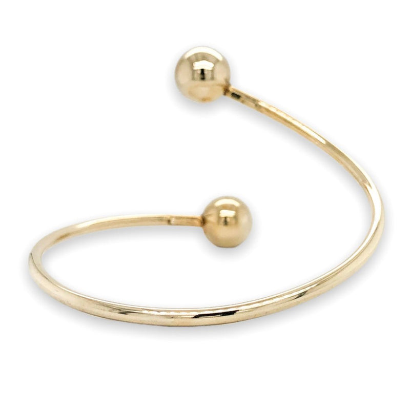 SS YGP 12mm Ball Bead Cuff Bracelet - Walter Bauman Jewelers