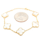 SS YGP 5 Mother Of Pearl Clover Bracelet - Walter Bauman Jewelers