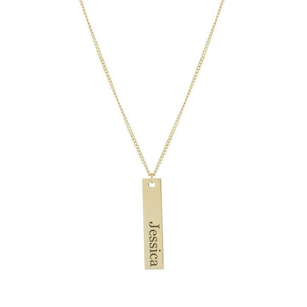 SS YGP Bar Name Necklace - Walter Bauman Jewelers