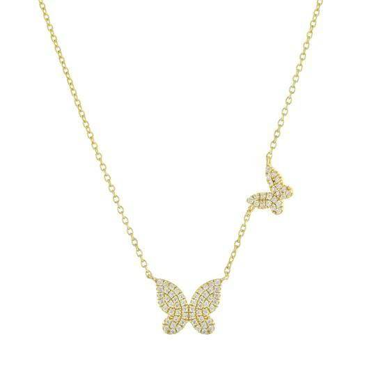 SS YGP Cubic Zirconia Butterfly Necklace - Walter Bauman Jewelers