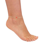 SS YGP CZ 10" Pink Enamel Heart Ankle Bracelet - Walter Bauman Jewelers