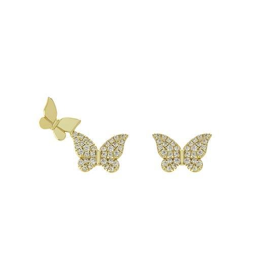 SS YGP CZ Butterfly Earrings - Walter Bauman Jewelers