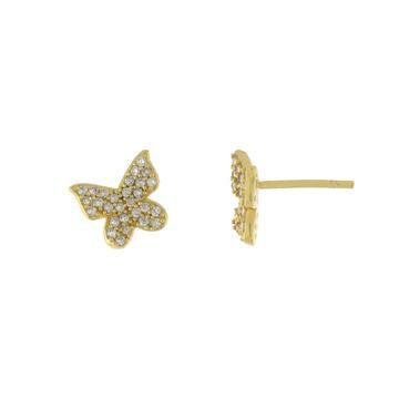 SS YGP CZ Butterfly Earrings - Walter Bauman Jewelers