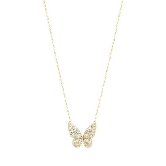 SS YGP CZ Butterfly Necklace - Walter Bauman Jewelers