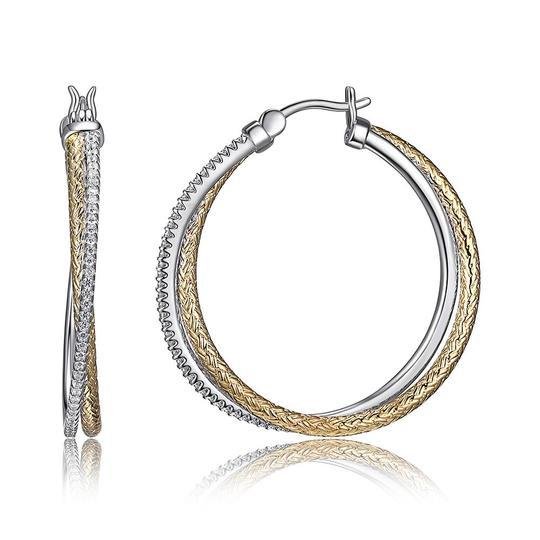 SS YGP CZ Hoop Earrings - Walter Bauman Jewelers