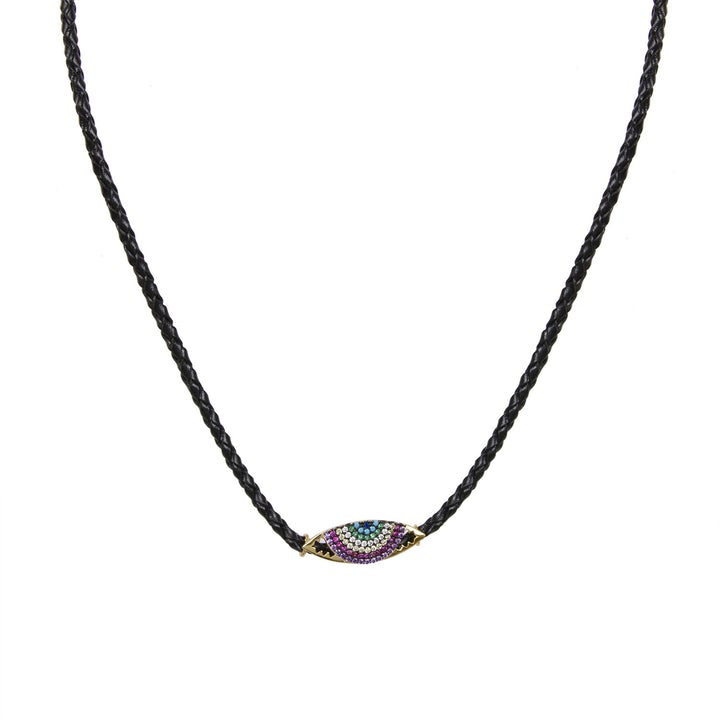 SS YGP CZ Leather Necklace - Walter Bauman Jewelers