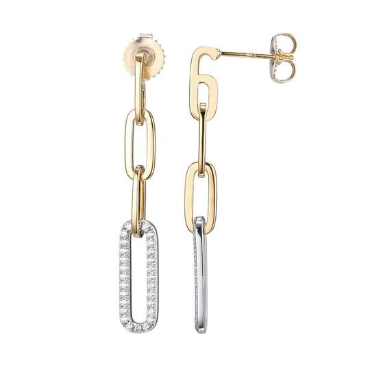 SS YGP CZ Paperclip Earrings - Walter Bauman Jewelers