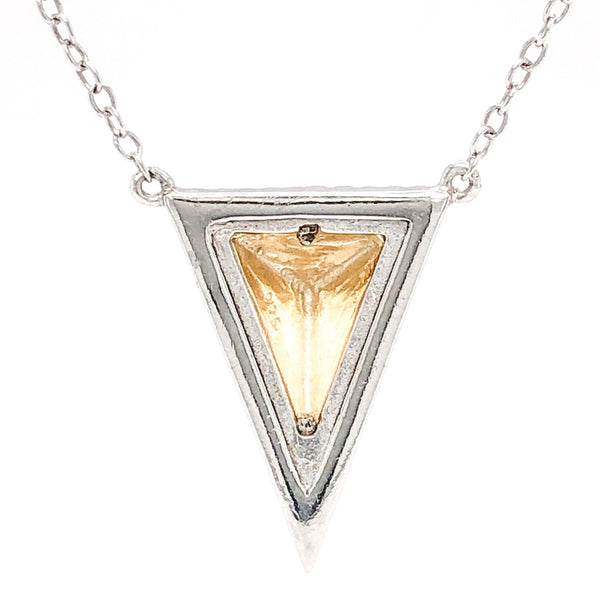 SS YGP CZ Triangle Pyramid Necklace - Walter Bauman Jewelers