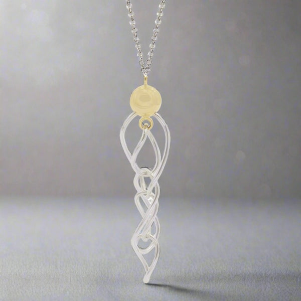 SS YGP Large Swirl Pendant - Walter Bauman Jewelers