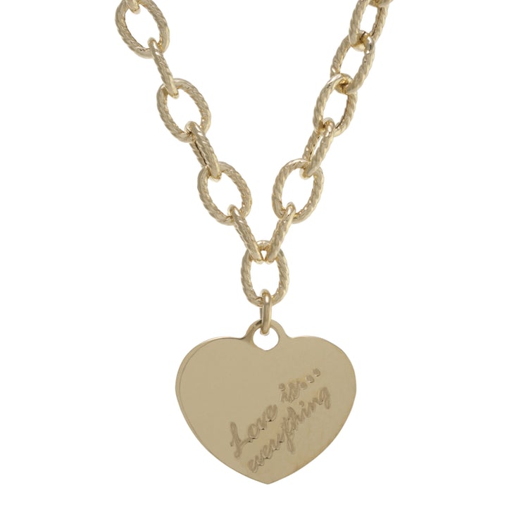 SS YGP Link Necklace with Heart - Walter Bauman Jewelers