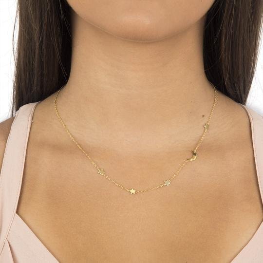 SS YGP Moon/Star 18" Necklace - Walter Bauman Jewelers