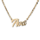 SS YGP Script “Ava” Nameplate Necklace - Walter Bauman Jewelers