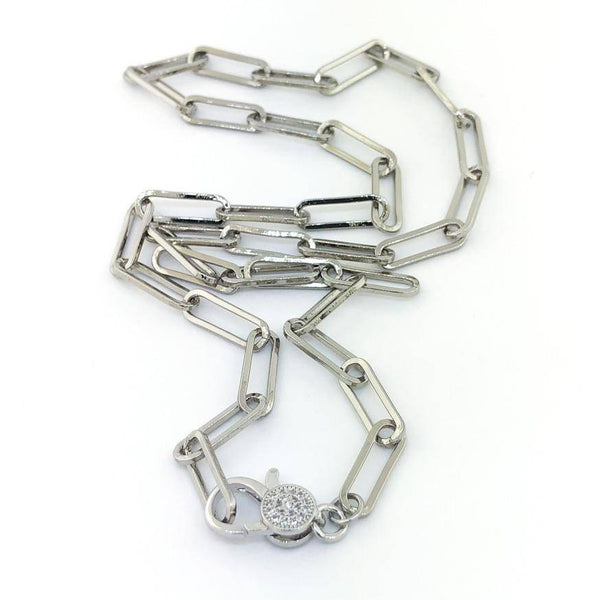Stainless steel paperclip necklace 18 - Walter Bauman Jewelers