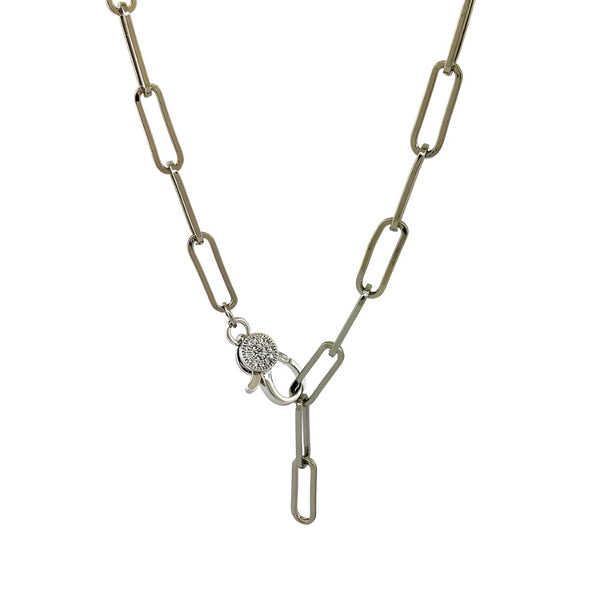 Stainless steel paperclip necklace 18 - Walter Bauman Jewelers