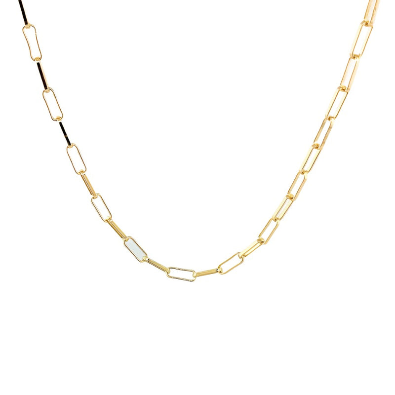 Stainless steel yellow gold plated 18" paperclip necklace - Walter Bauman Jewelers