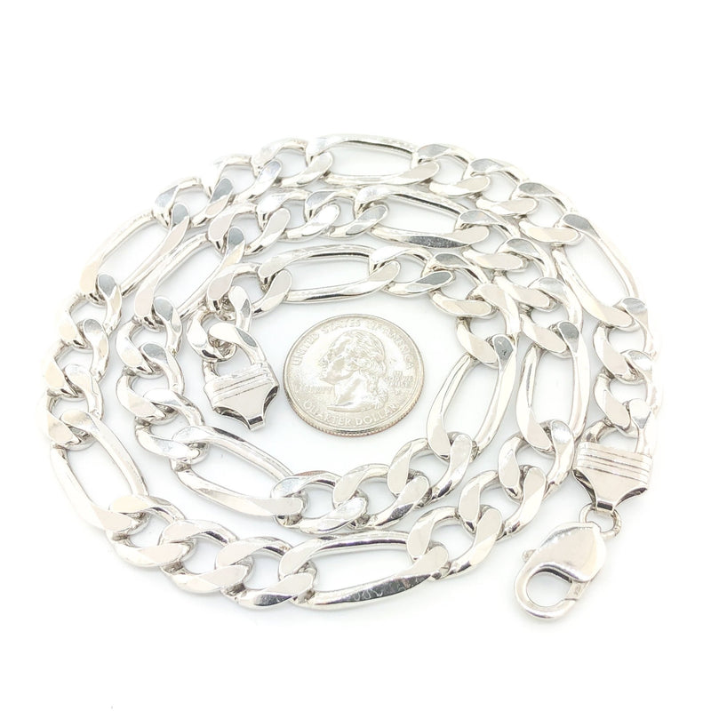 Sterling Silver 11.6mm 24" Figaro Chain - Walter Bauman Jewelers