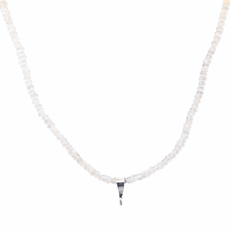 Sterling Silver 18” Moonstone Beaded Necklace - Walter Bauman Jewelers