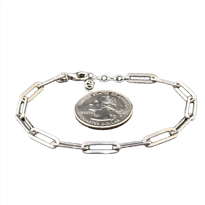 Sterling Silver 4.6mm Paperclip Bracelet - Walter Bauman Jewelers