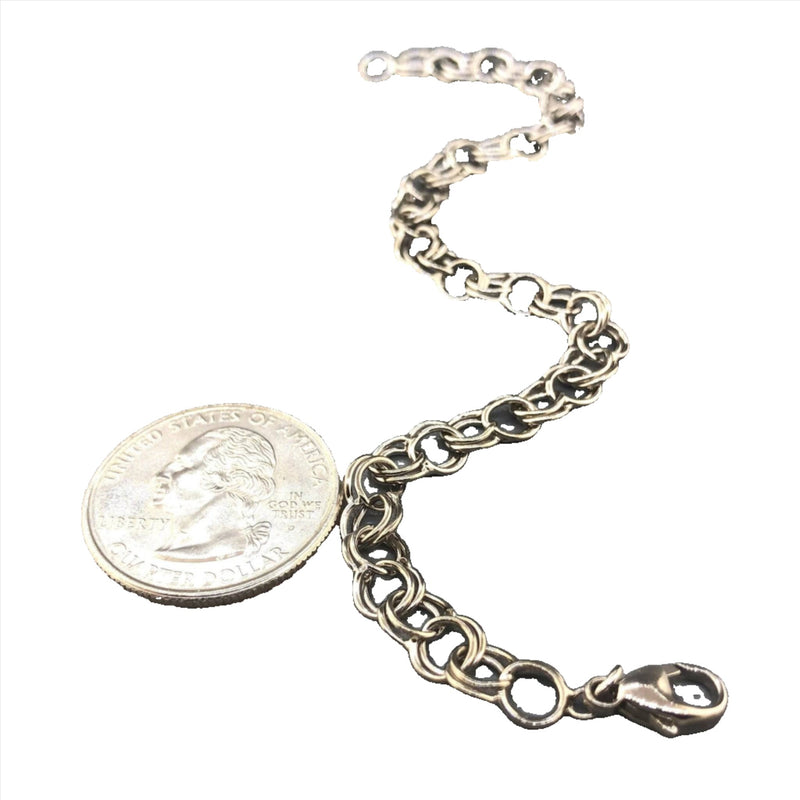 Sterling silver 7" small link charm bracelet - Walter Bauman Jewelers