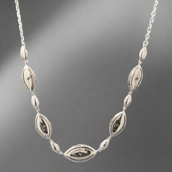 Sterling Silver CZ Station Necklace - Walter Bauman Jewelers