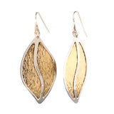 Sterling Silver Gold Plate Leaf Earrings - Walter Bauman Jewelers