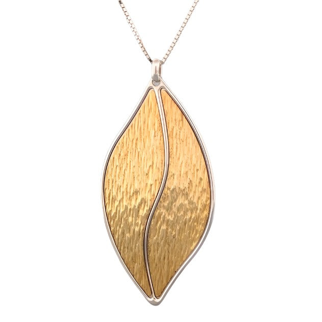 Sterling Silver & Gold Plated Leaf Necklace - Walter Bauman Jewelers