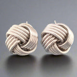 Sterling Silver Large Multirow Love Knot Earring with Lever Back - Walter Bauman Jewelers