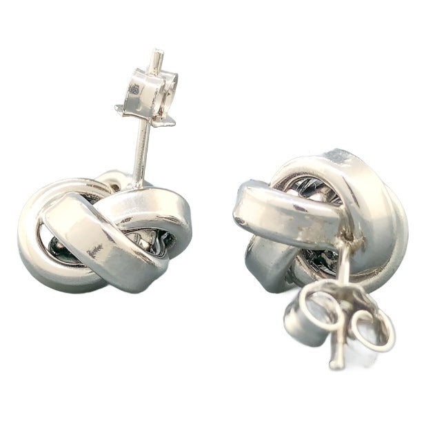 Sterling Silver Medium Polished Love Knot Earring - Walter Bauman Jewelers