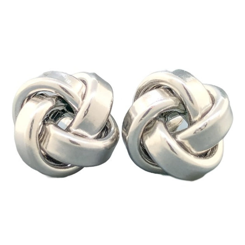 Sterling Silver Medium Polished Love Knot Earring - Walter Bauman Jewelers