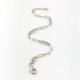 Sterling silver paperclip bracelet with cubic zirconia - Walter Bauman Jewelers