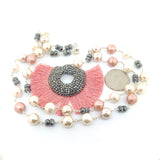 Sterling Silver Pink Pearl Tassel Necklace - Walter Bauman Jewelers