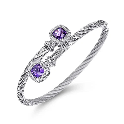 STS Sterling 3.07ctw Amethyst Bangle Bracelet - Walter Bauman Jewelers