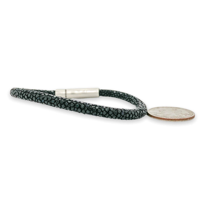 STST 5mm Black Stingray Leather Bracelet - Walter Bauman Jewelers