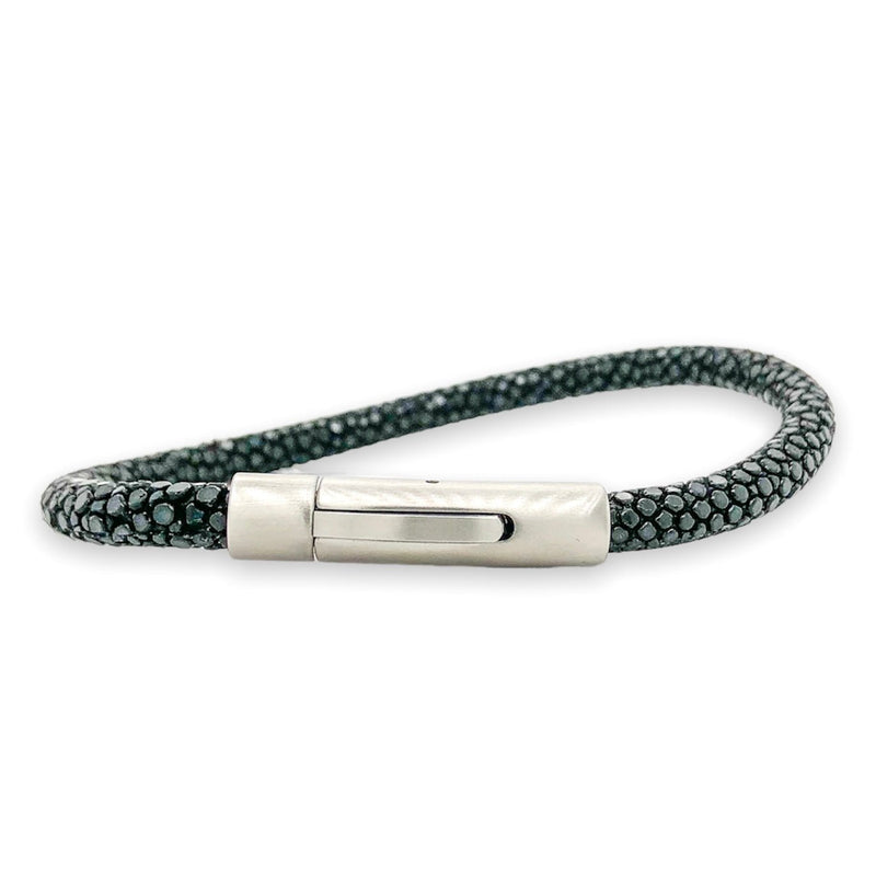 STST 5mm Black Stingray Leather Bracelet - Walter Bauman Jewelers