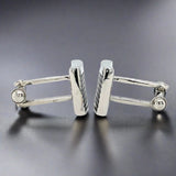 STST Black Grid Cufflinks - Walter Bauman Jewelers