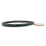 STST Black IP Printed 5mm Black Leather Bracelet - Walter Bauman Jewelers