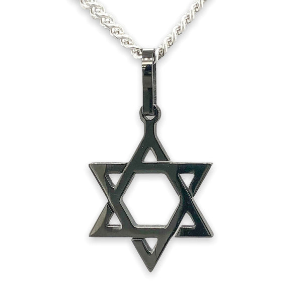 STST Black IP Star of David Men’s Pendant - Walter Bauman Jewelers