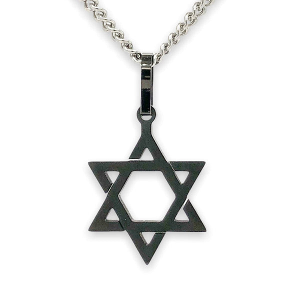 STST Black IP Star of David Men’s Pendant - Walter Bauman Jewelers