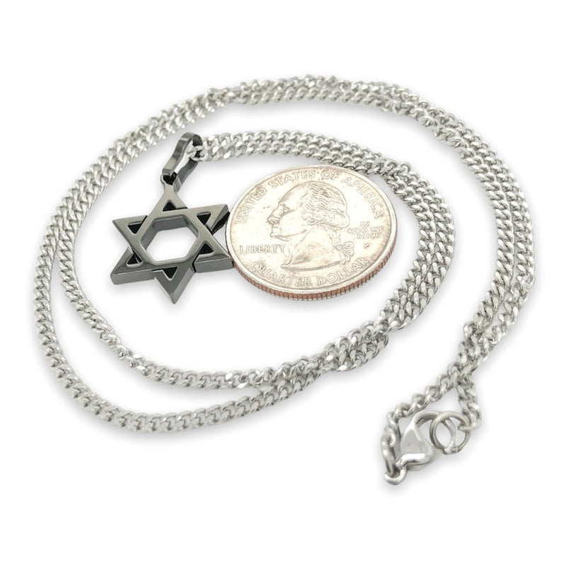 STST Black IP Star of David Men’s Pendant - Walter Bauman Jewelers