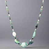 STST Black & Turquoise Murano Glass Graduated Beaded Necklace - Walter Bauman Jewelers