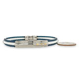 STST Blue & White Leather Cable Bracelet - Walter Bauman Jewelers