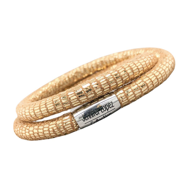 STST Gold Leather Wrap Bracelet - Walter Bauman Jewelers