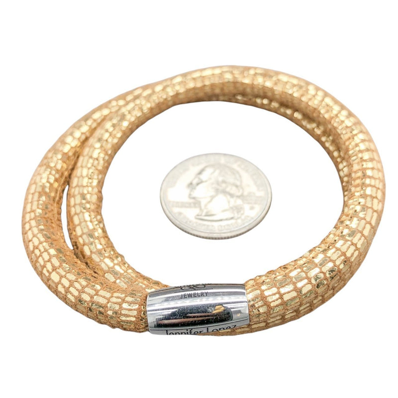 STST Gold Leather Wrap Bracelet - Walter Bauman Jewelers