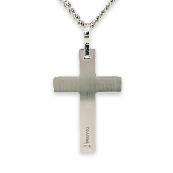 STST Matte CZ Cross Men’s Pendant - Walter Bauman Jewelers