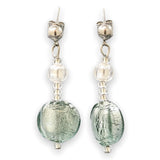 STST Metallic Blue Murano Glass Bead Dangle Earrings - Walter Bauman Jewelers