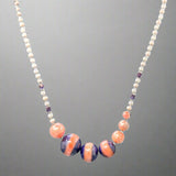 STST Peach Murano Glass Beaded Necklace - Walter Bauman Jewelers