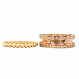 STST RGP Swarovski CZ & YGP Bead Ring Set - Walter Bauman Jewelers