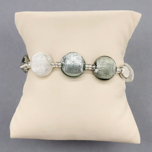 STST Silver & Grey Murano Glass Beaded Bracelet - Walter Bauman Jewelers